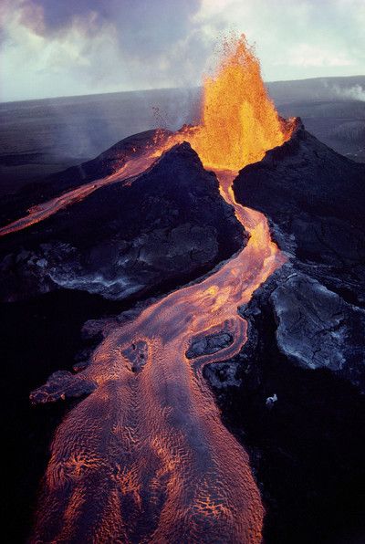 夏威夷火山流熔岩,夏威夷火山熔岩流动