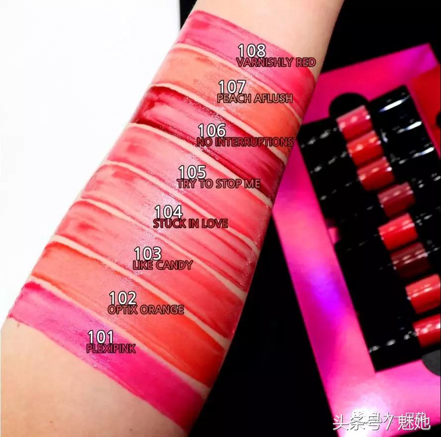 mac漆光唇釉棒棒糖110,mac最新款唇釉色号黑管
