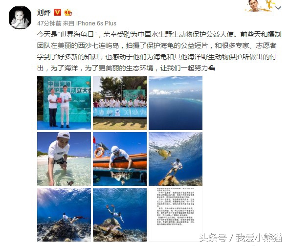 刘烨成为公益大使一本正经的发微博看他评论又不淡定了