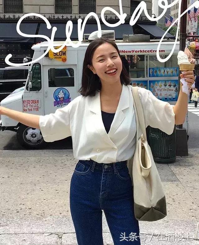 韩国女生牛仔裤穿搭,韩国紧身低腰牛仔裤的搭配