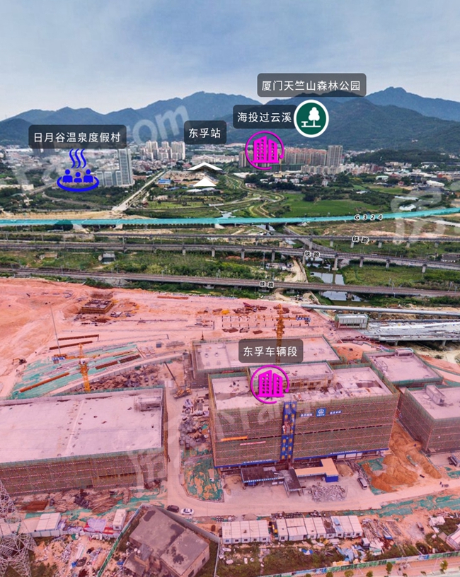 厦门地铁6号线航拍,航拍厦门地铁海景路段