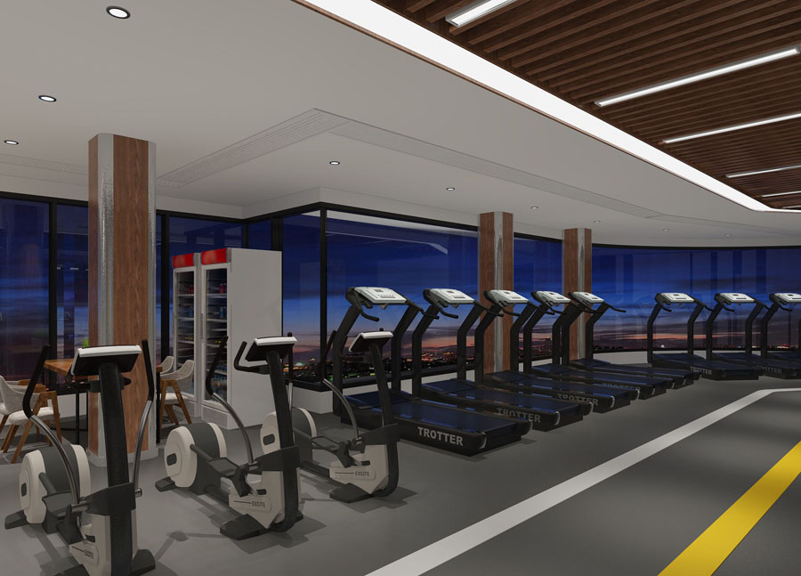 健身房体能区设计效果图大全集,健身房游泳池设计效果图
