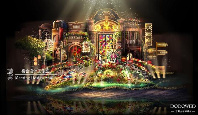 DODOWED婚礼手绘推荐系列之域鉴夜上海主题婚礼手绘作品