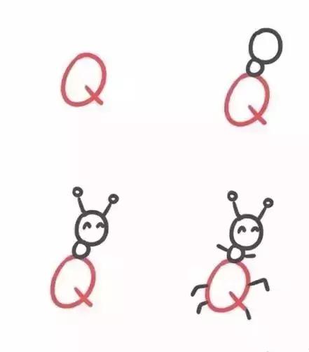 用字母画孩子的简笔画,如何用简笔画数字宝宝
