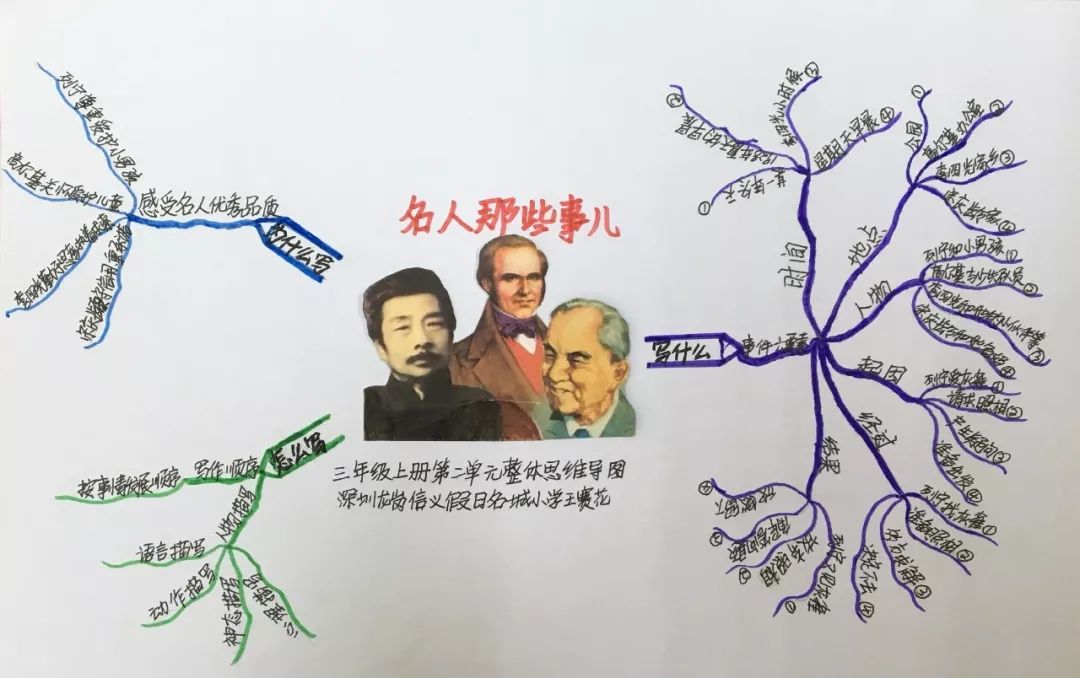 三年级语文1-4单元思维导图大全,三年级语文第一单元思维导图8k纸