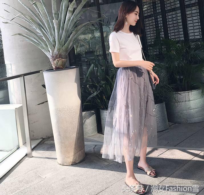 优雅高腰a字半身裙长款,半身裙怎么搭配优雅时尚