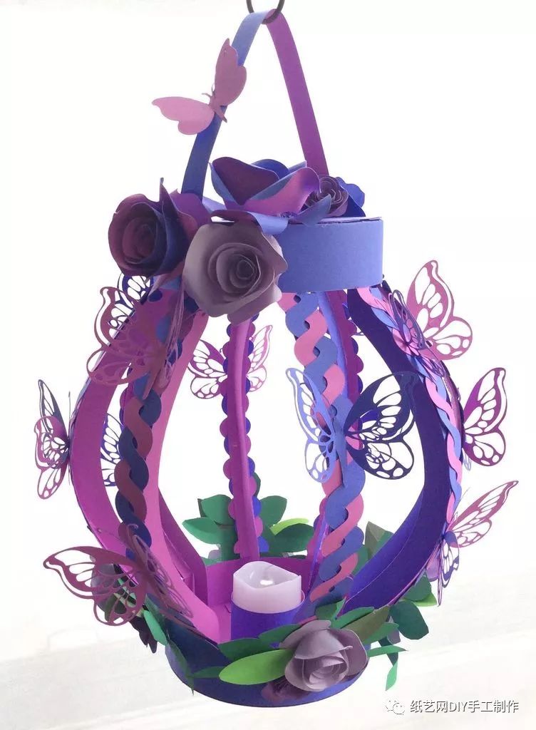 手工折纸古风灯笼长方形手提宫灯,如何固定纸雕灯笼图片教程