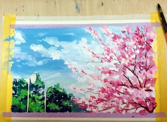 简单清新水彩画日漫,日本水彩风景画教程