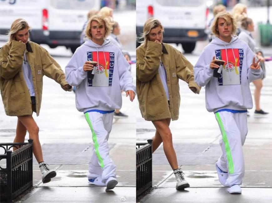 比伯和海莉现实生活,比伯晒与海莉亲吻合照