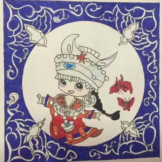 当代国画家徐鹤极简中国风,徐鹤可爱插画图片大全