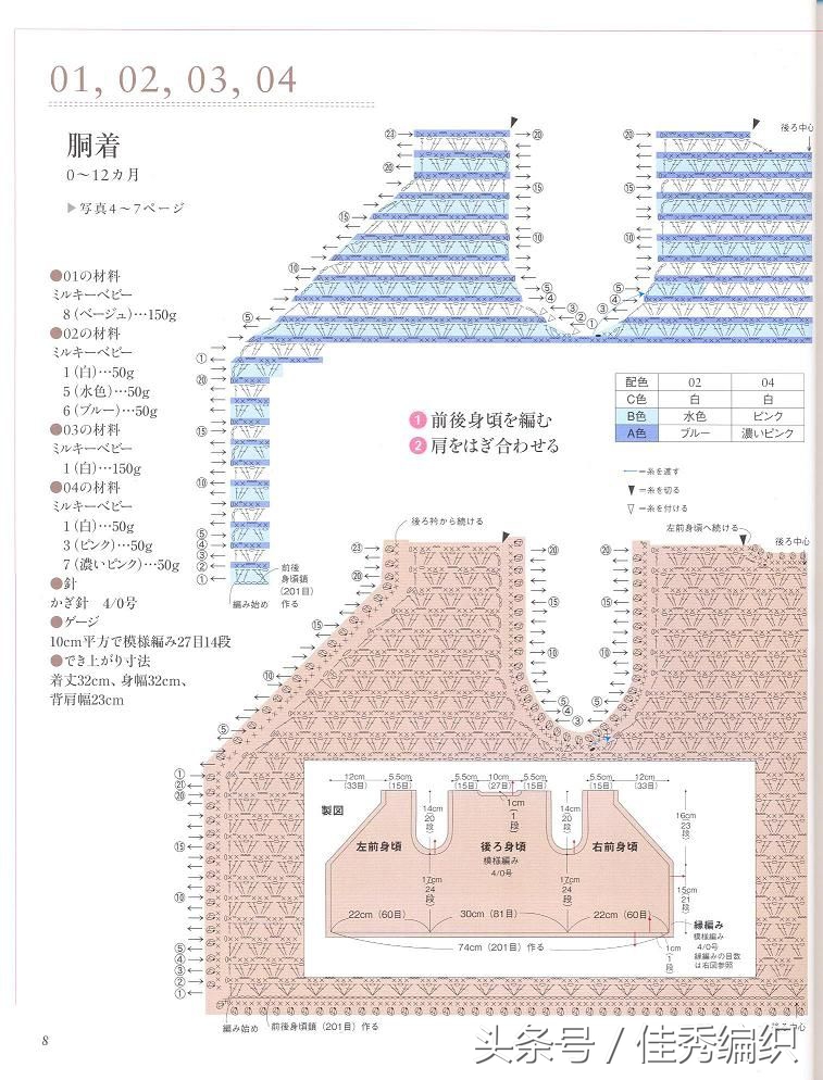 初生婴儿毛衣钩针简单编织,婴儿钩针编织教程全过程