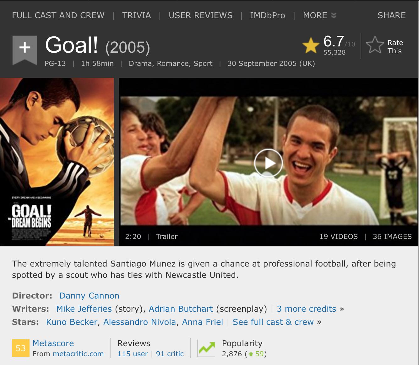 imdb100电影名单,足球电影top1