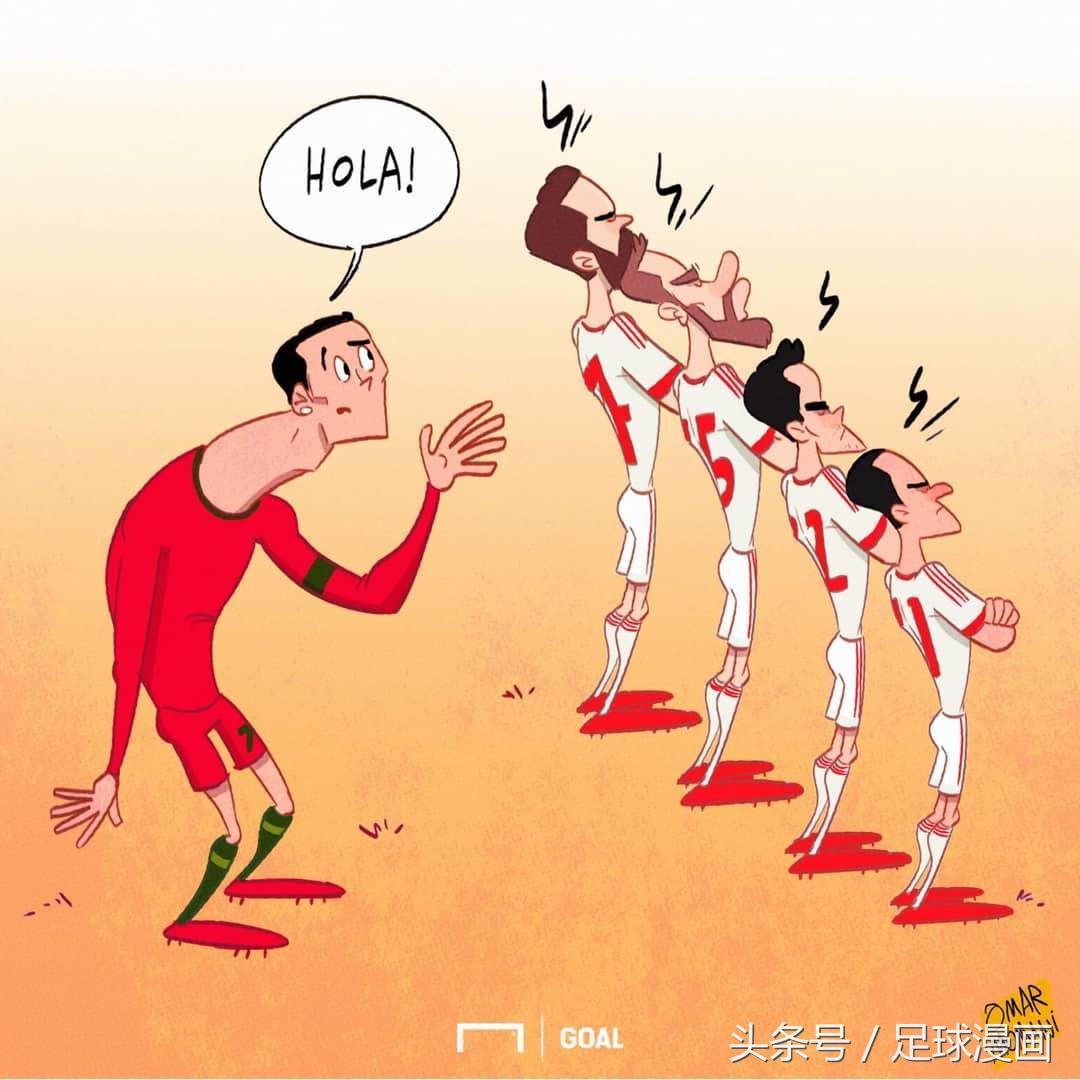 c罗卡塔尔世界杯漫画,c罗一个人扛起葡萄牙十年漫画图