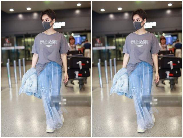 46岁宁静全部照片,46岁宁静穿背带裤