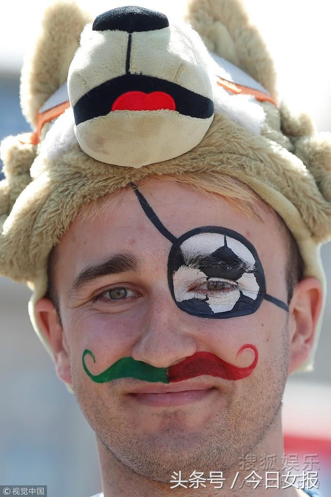 头顶“球场”化“猫”妆，“变相怪杰”满场飞，世界杯球迷谁最强