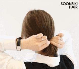 矮马尾扎发教程简单好看,你没见过的马尾扎法