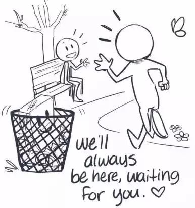 一幅心理健康漫画,对于抑郁的人如何心理辅导