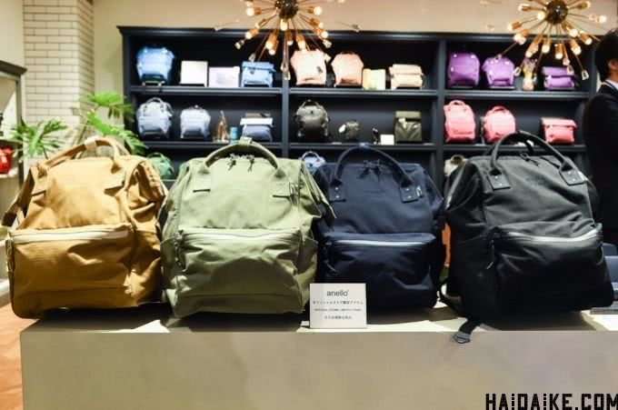 日本的袋子品牌“Anello”大阪旗舰店买“喉舌帆布背包”限量款