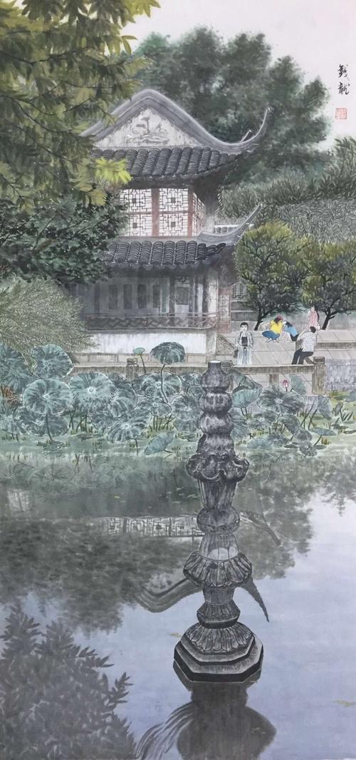 钱龙园林,古典园林山水画作品欣赏