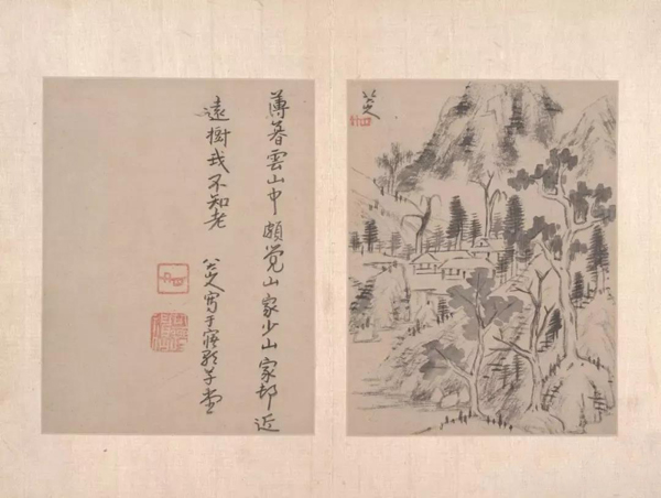 八大山人16幅山水花鸟作品赏析,八大山人山水花鸟图之七