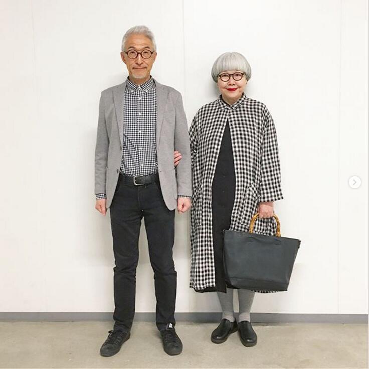 日本网红夫妇穿搭七十岁,日本bonpon夫妇穿搭