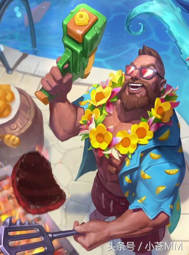 泳池派对女警臻彩皮肤原画,泳池女警炫彩皮肤