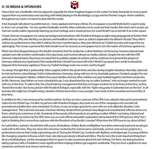 德国足协对厄齐尔的评价,德国足协痛批厄齐尔