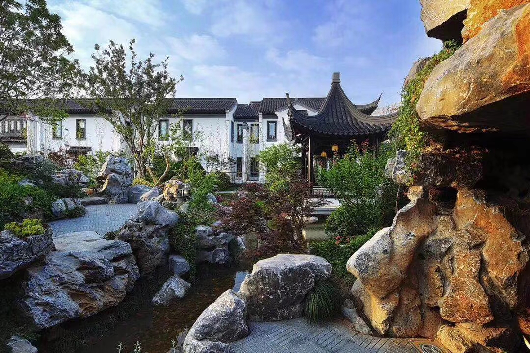 苏州淀山湖中式别墅,上海昆山淀山湖别墅绿城