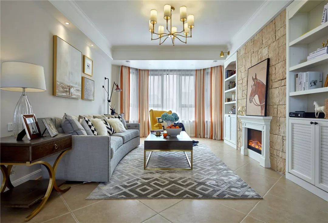 装修风格美式一厅三房,小户型美式轻奢3室2厅装修效果图