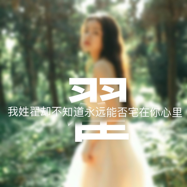 超讨男生喜欢的女生姓氏头像,超讨女生喜欢的姓氏头像男生专用