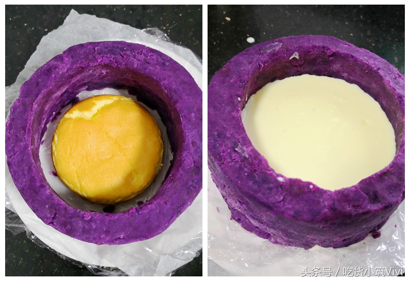 紫薯慕斯甜品,紫薯酸奶慕斯