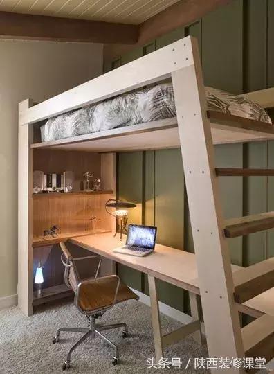 儿童房上床下桌一体效果图,30平小户型上床下桌