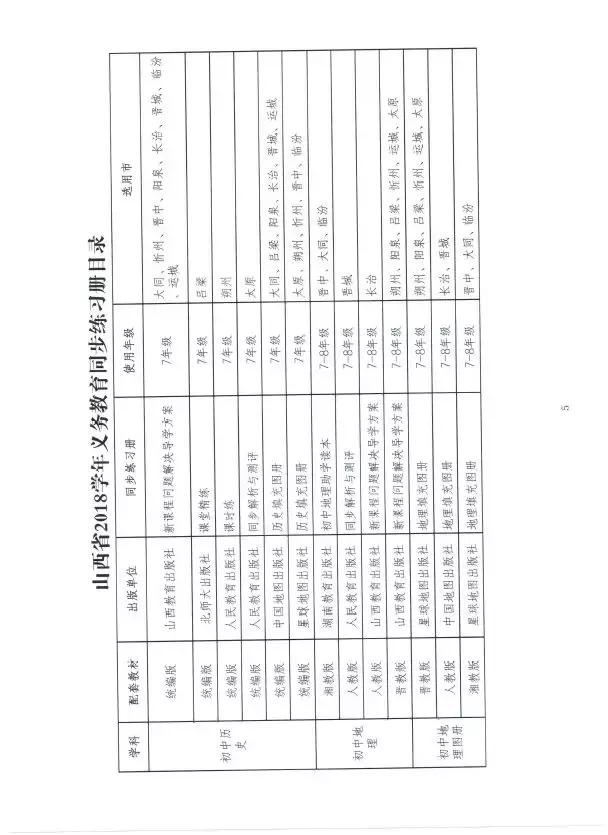 山西教育厅中小学教材,山西教育局关于人教版教材