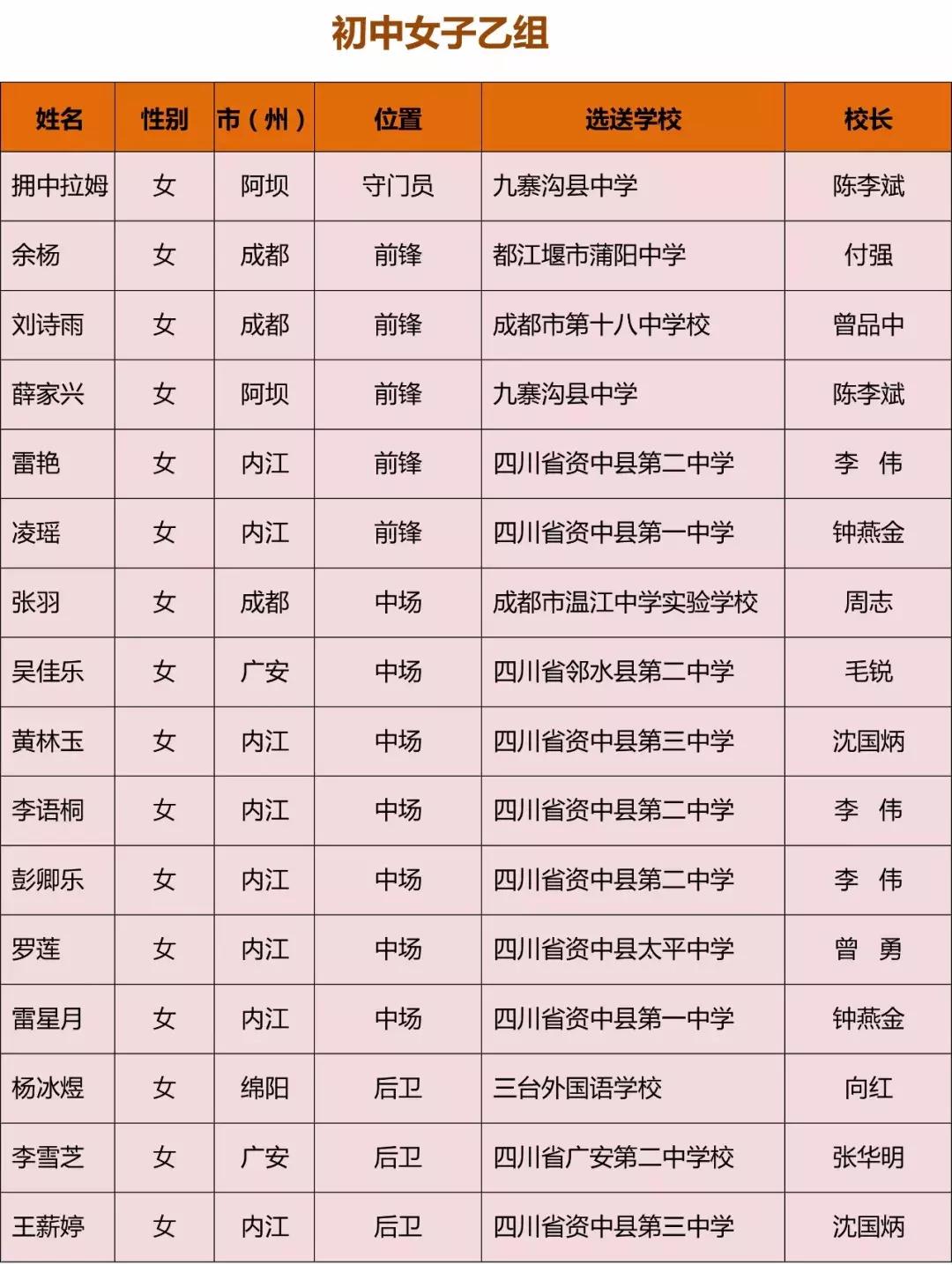 四川省青少年校园足球,四川足球省队青少年名单