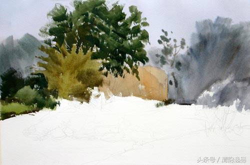 风景写生色彩绘画教程,蓬莱阁风景色彩写生