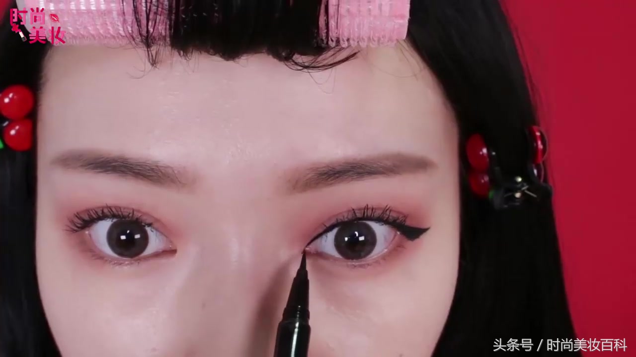 樱桃系甜美妆容,樱桃妆教程复古