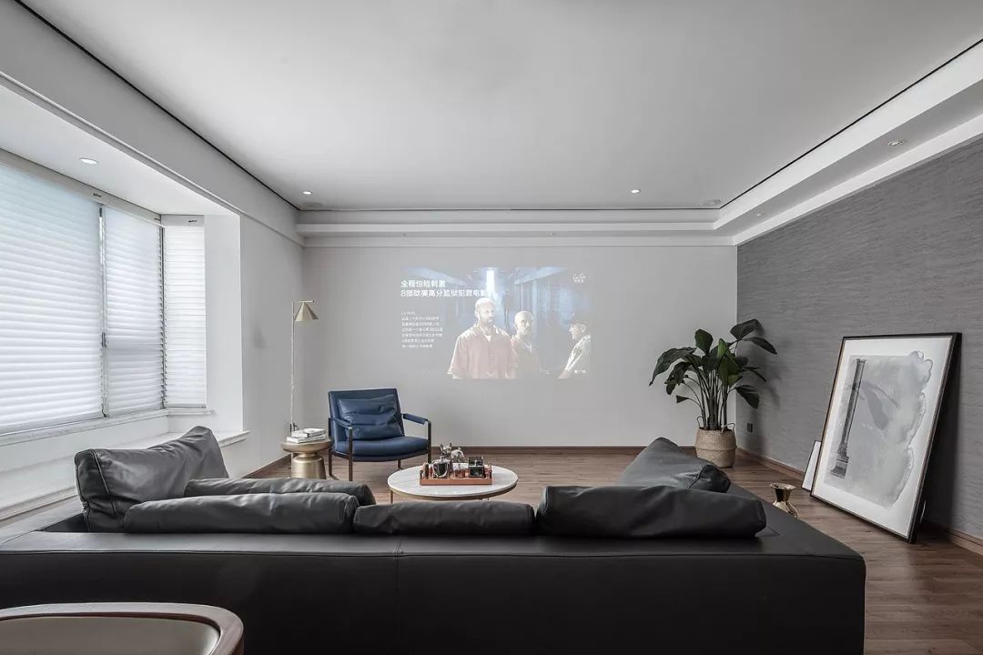 100平米电视墙现代简约风格效果图,好看的投影电视墙