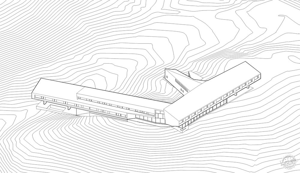 悬挑在山坡之上的海边酒店