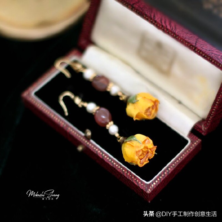 永生花首饰手工diy制作,制作永生花首饰