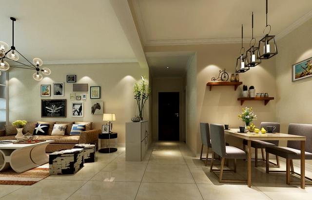 134平现代简约风格，使用搁板提高收纳和装饰性，大气时尚