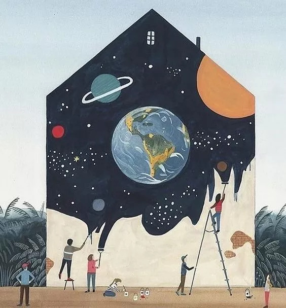 家周围的墙绘,家里的一处角落墙绘