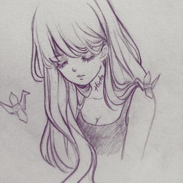 手绘chiikawa头像,素描人物头像动漫卡通手绘