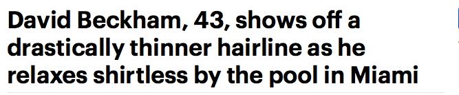 小贝植发两年后又秃了,世界最帅100人贝克汉姆