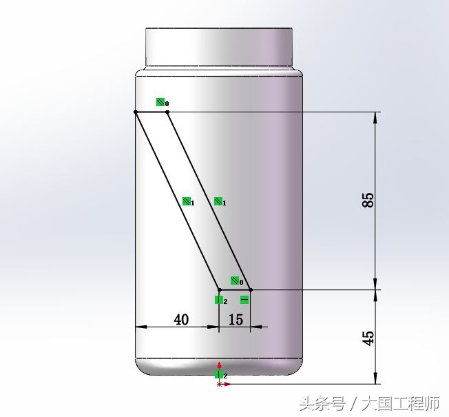 solidworks如何建立辊压痕迹,solidworks用抽壳方式画瓶子