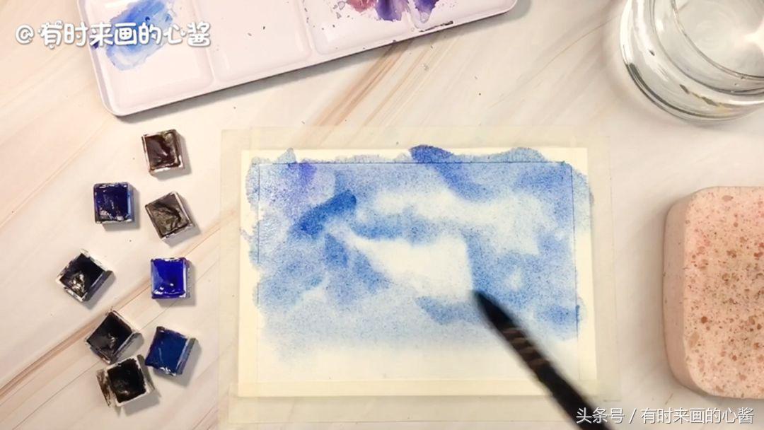 用水彩笔画星空简单一点不用加水,只用水彩笔画星空不用荧光笔和水