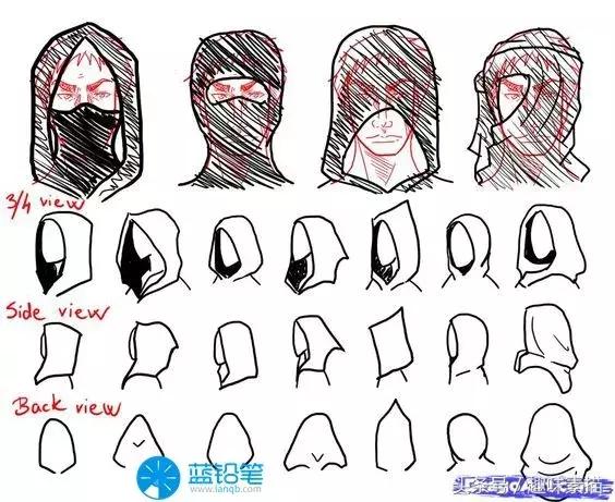 动漫人物帽子画法慢教程,各种各样的帽子画法