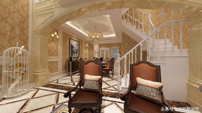 中秋邀您来赏重庆220平米轻奢式的简欧风格别墅装修设计案例