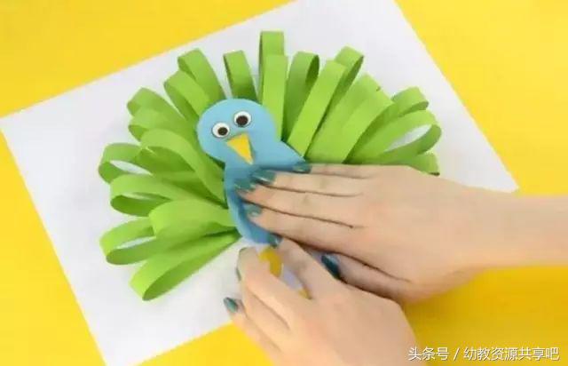 用彩色纸条制作手工卡纸,超简单卡纸手工特别好看