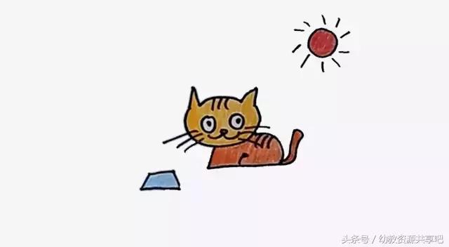 可爱萌萌哒小猫咪简笔画,怎么画可爱呆萌的小猫咪的简笔画