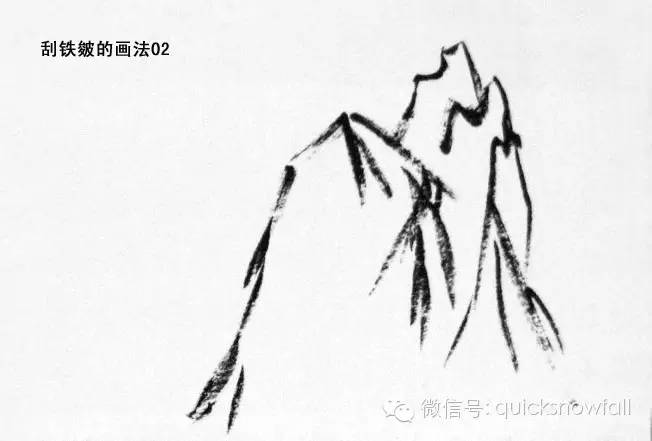 山水画斧劈皴山石画法,阿金山水画技法山石画法
